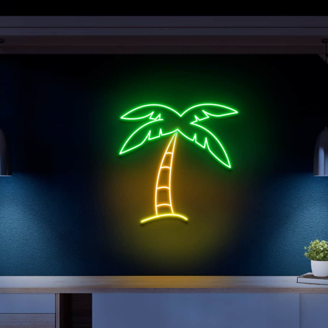 Palm Tree Multicolor Neon Sign